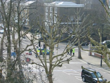 overturned vehicle taking its last few breaths