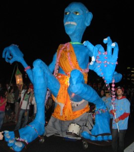 Gandhi on a peace march