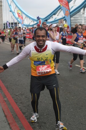 london marathon runner Baz Majevadia